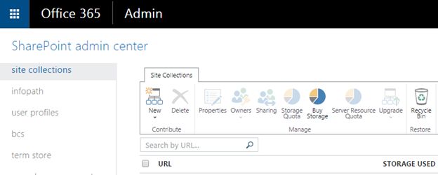 SharePoint online admin center